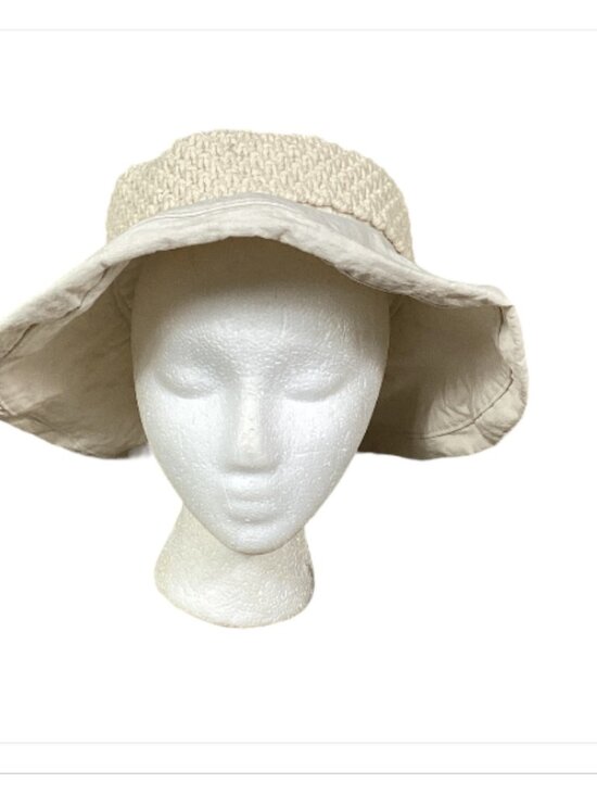 Wallaroo Open Top Floppy Wide Brim Sun Hat‎ Off White 268A main image 4